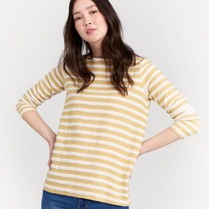 Joules Ochre Stripe Zip-Back Caroline Sweater sz 6